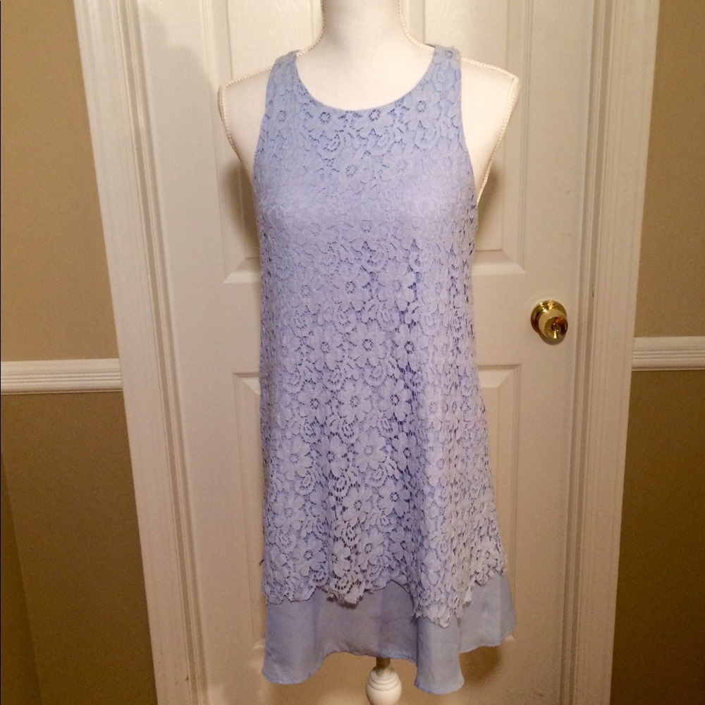 Light blue lace overlay dress