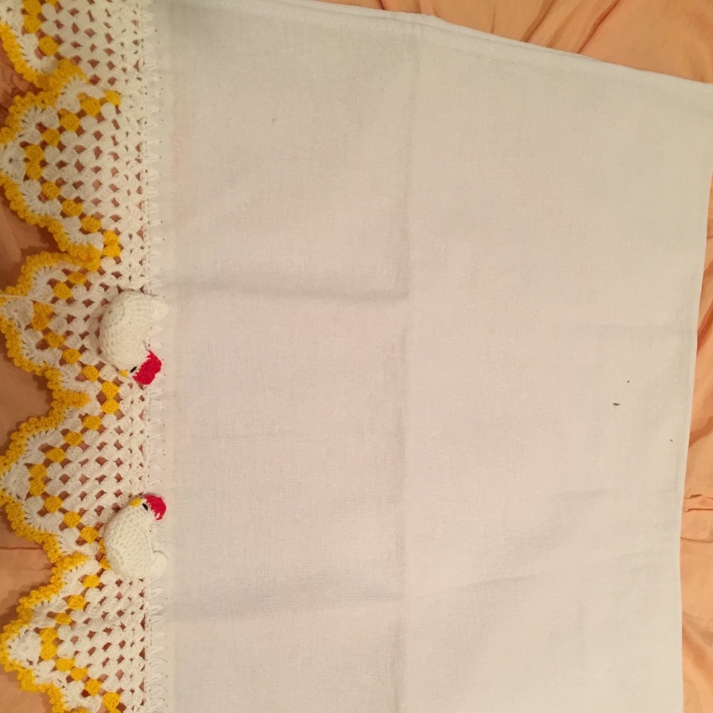 Dish cloth with crochet decor