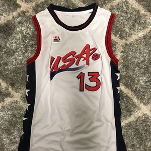 Retro USA Shaquille O'Neil Basketball Jersey White