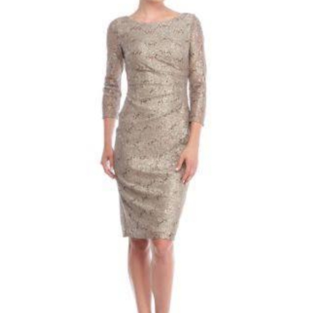Beautiful Taupe Colored Dinner/Evening Dress Size6