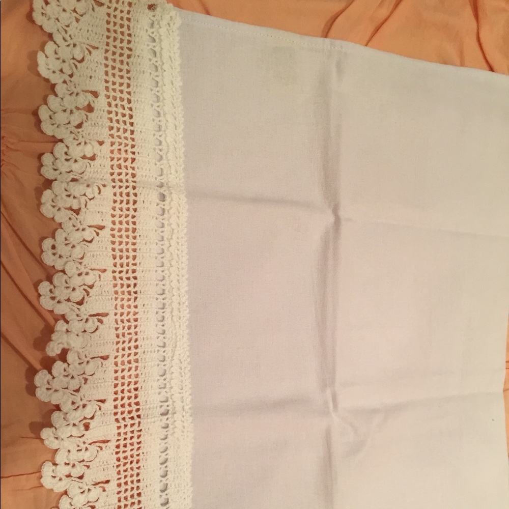 Dish cloth with crochet decor