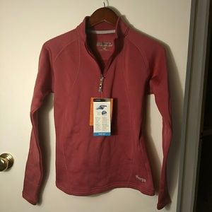 Sherpa Medium Half Zip Maroon Polartec Top