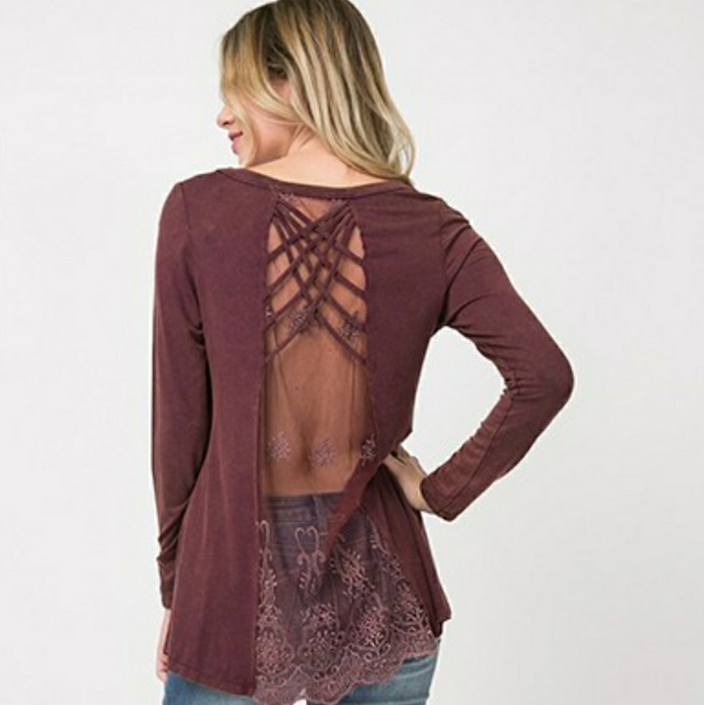 ***NEW ARRIVAL*** Wine and Lace Top