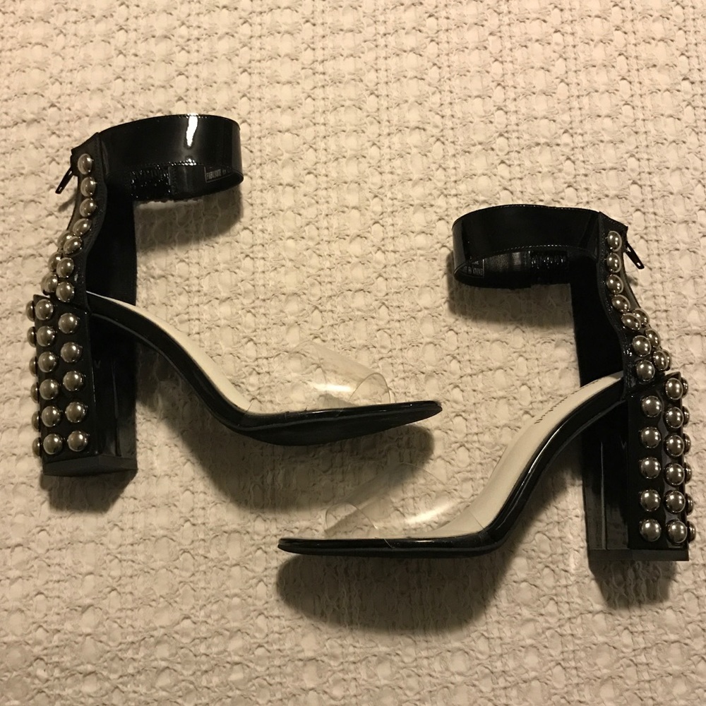 NEW Jeffrey Campbell Studded Black Heels - Picture 2 of 6