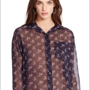 Ralph Lauren boyfriend sheer blouse