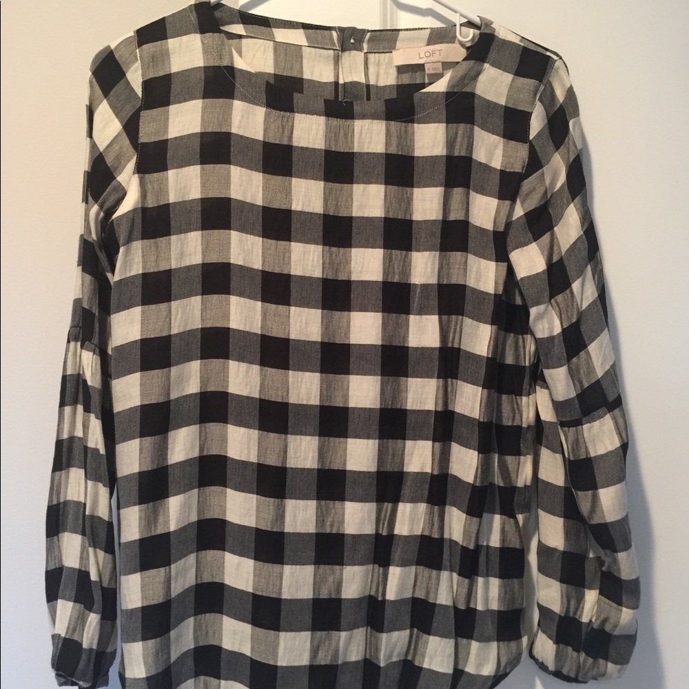LOFT Buffalo Check Print Top