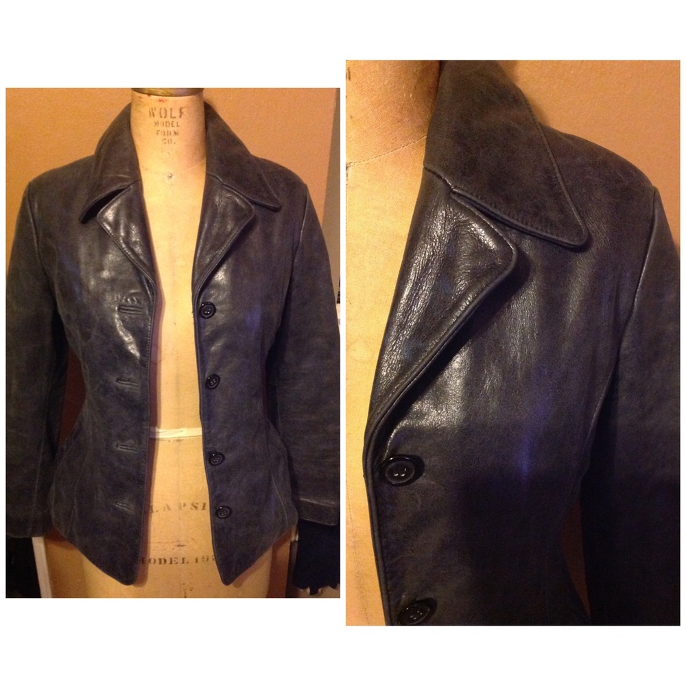 VINTAGE GENUINE LEATHER 2PC BLAZER/COAT