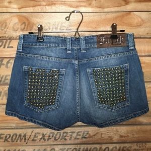 Faith Connexion Denim Shorts with Stud Pockets