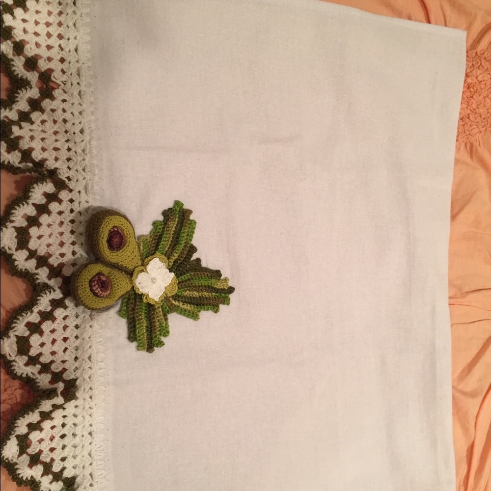 Dish cloth with crochet decor hand made