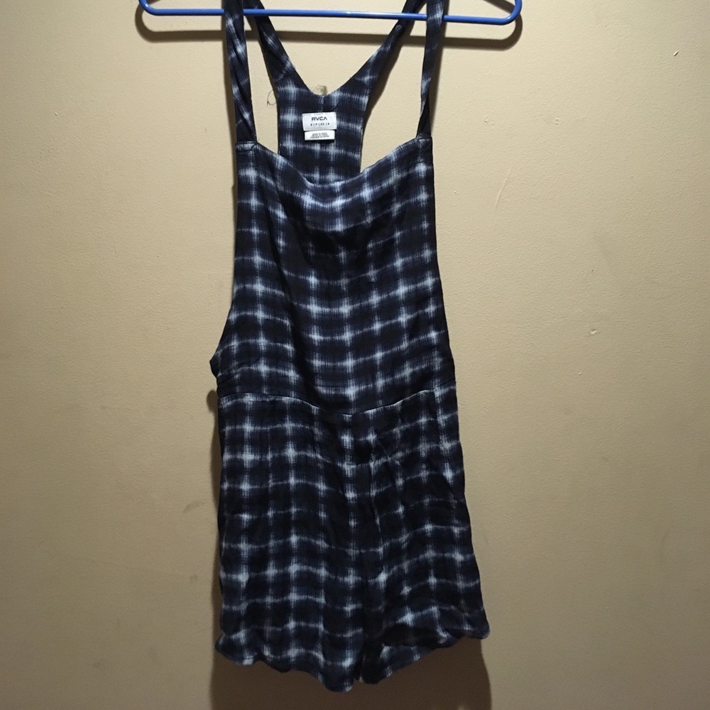 RVCA small plaid overalls