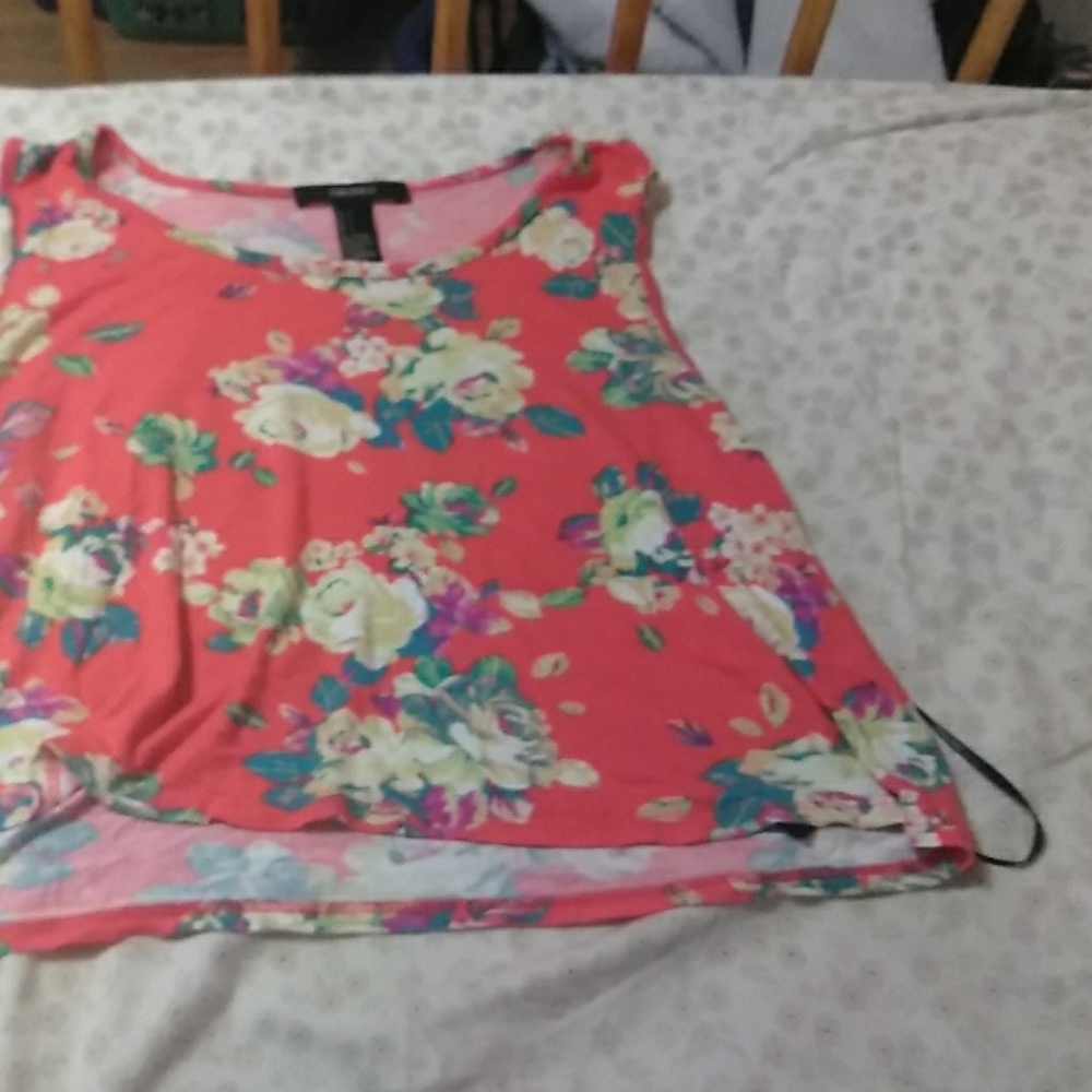 Orange floral crop top
