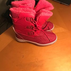 Pink snow boots
