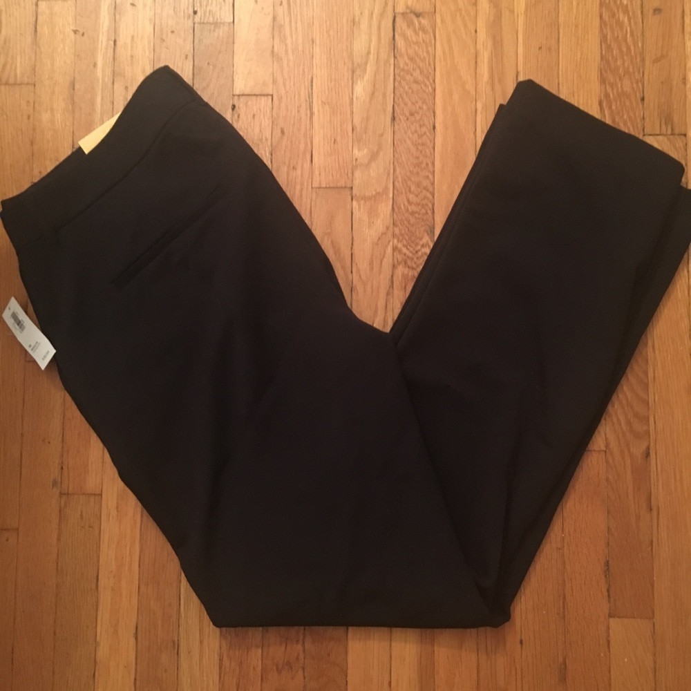 Black straight leg business pants