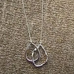 C+I Interlocking Double Teardrop Necklace NWT