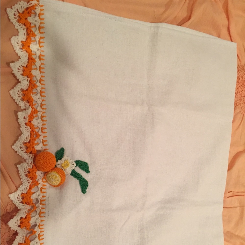 Dish cloth with crochet decor hand made