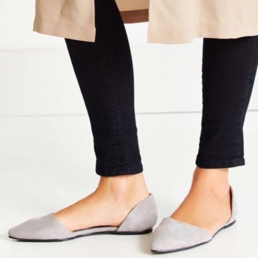 Grey faux suede Urban Outfitters flats