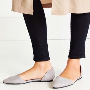 Grey faux suede Urban Outfitters flats