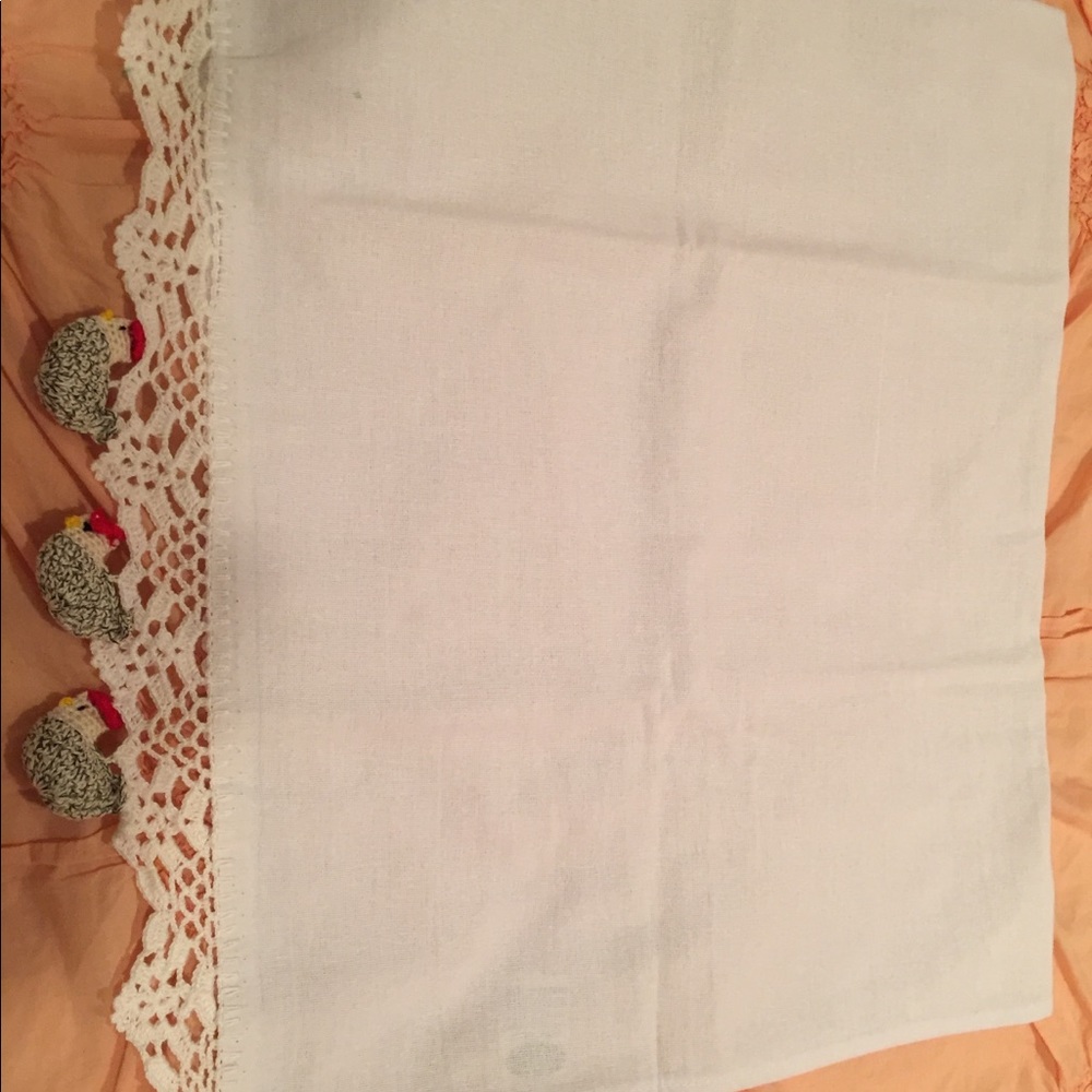 Dish cloth with crochet decor hand made