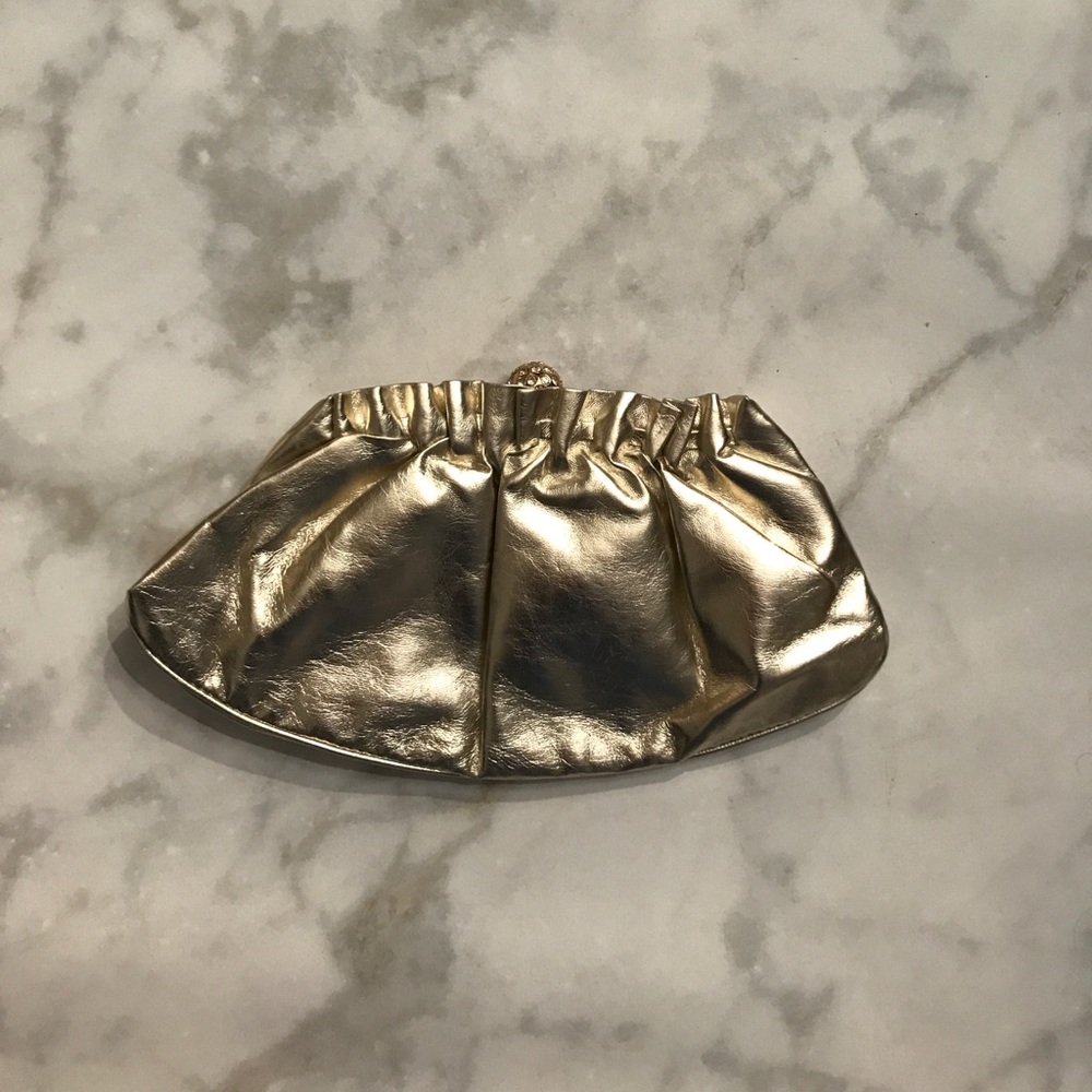 Gold clutch with dainty chain