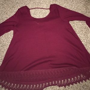 burgundy ribbed sweater