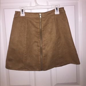 tan suede skirt