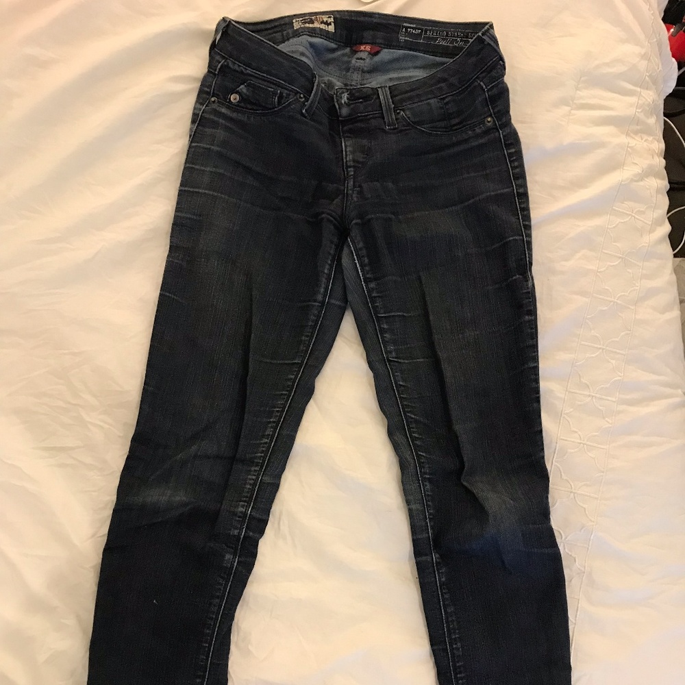 Spring Street Skinny XS pull on dark wash jeans