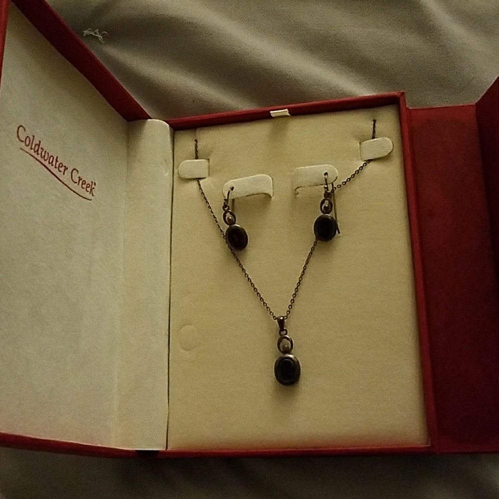 Garnet Red Coldwater Creek Jewlery Set