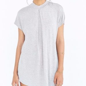 Silence + Noise Mock Neck Pleat Top