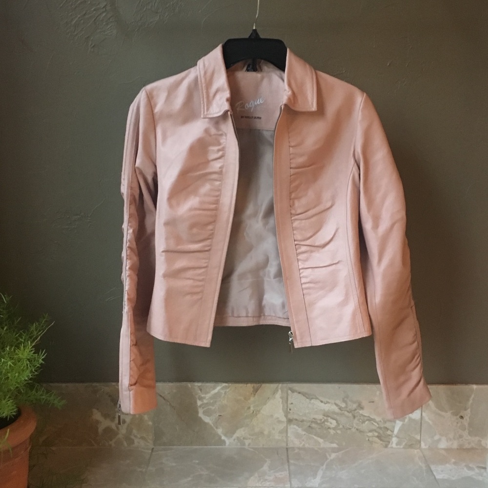 100% Pink Leather Jacket