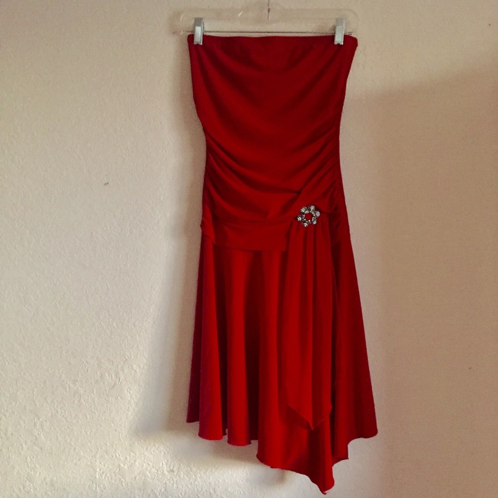 Guess Jeans Strapless Red Dress