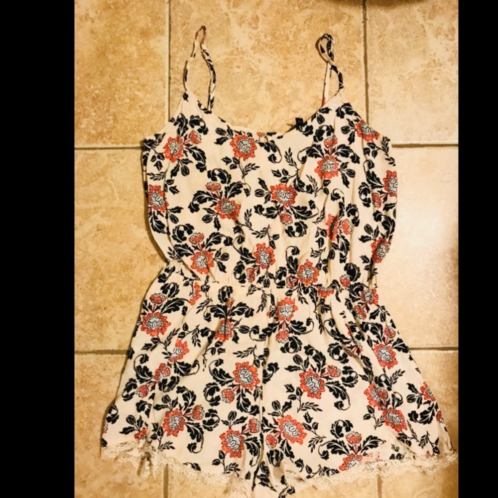 Express Cream Floral Romper