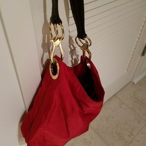 JPK Paris75 Red canvas bucket bag