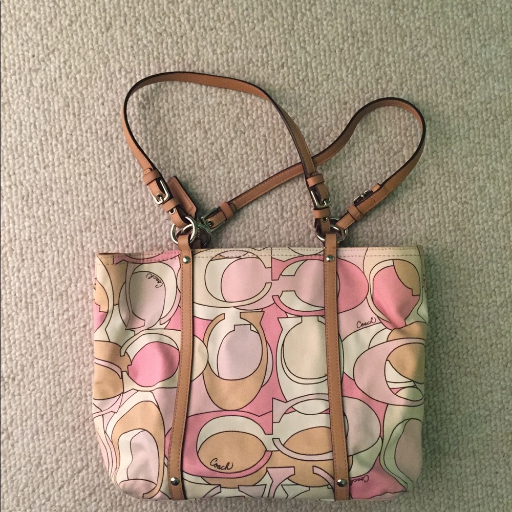 Pink and Tan Coach purse