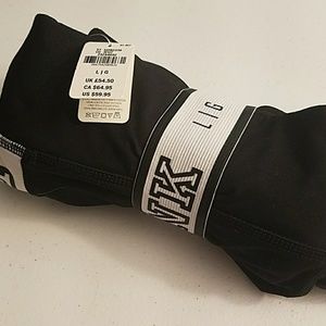 💖PINK🖤 leggings with white stipe & mesh