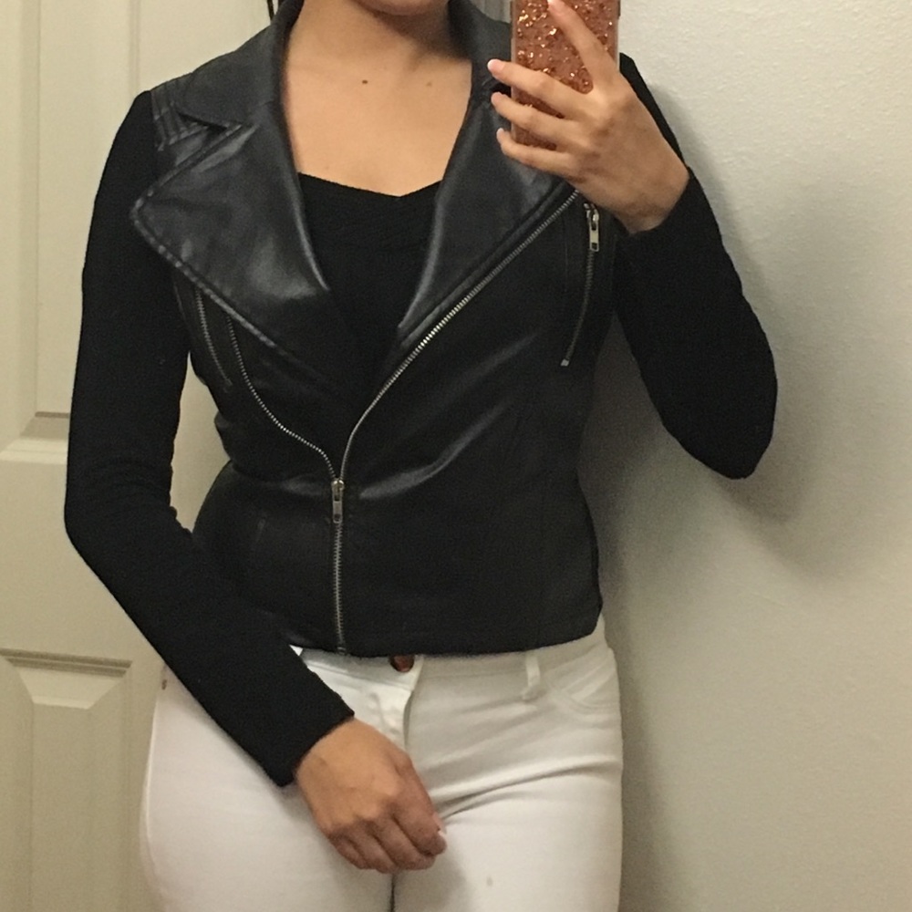 Faux Leather Biker Jacket in size Small