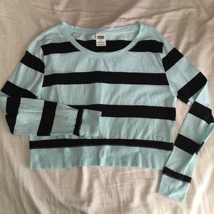 VS PINK Striped Crop Long Sleeve