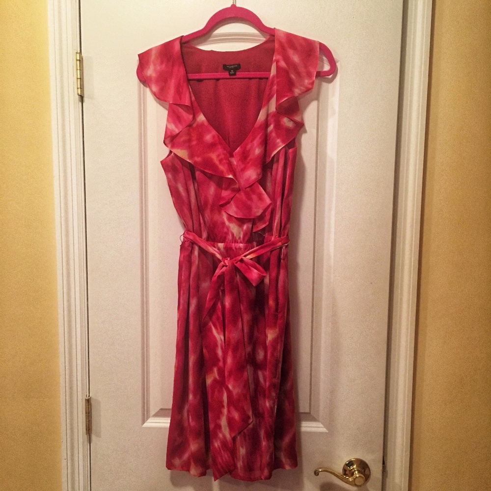 Ann Taylor Floral Pink Sleeveless Dress