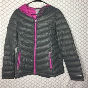 Grey and pink puffer Jacket