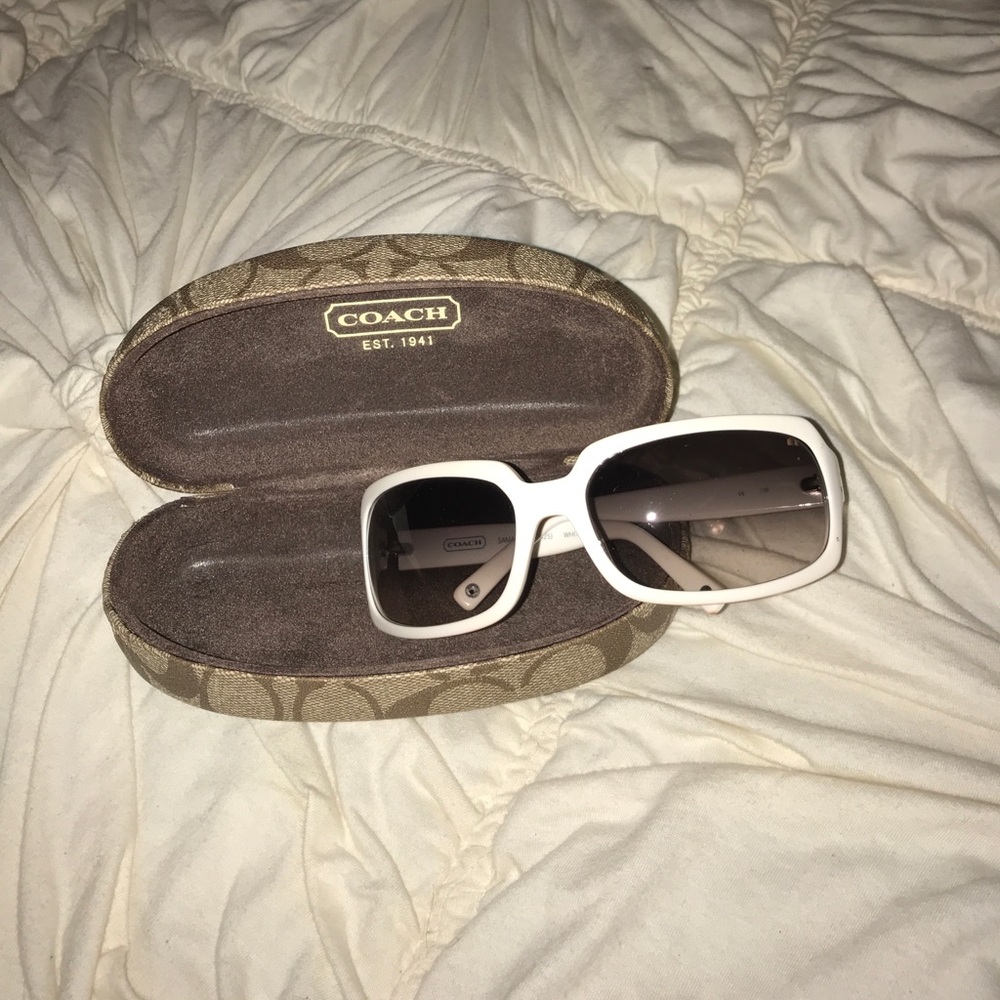 Coach white sunglasses