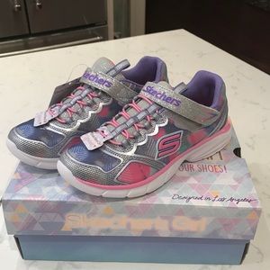 Skechers Girl Spirit Sprintz in Silver Multicolor