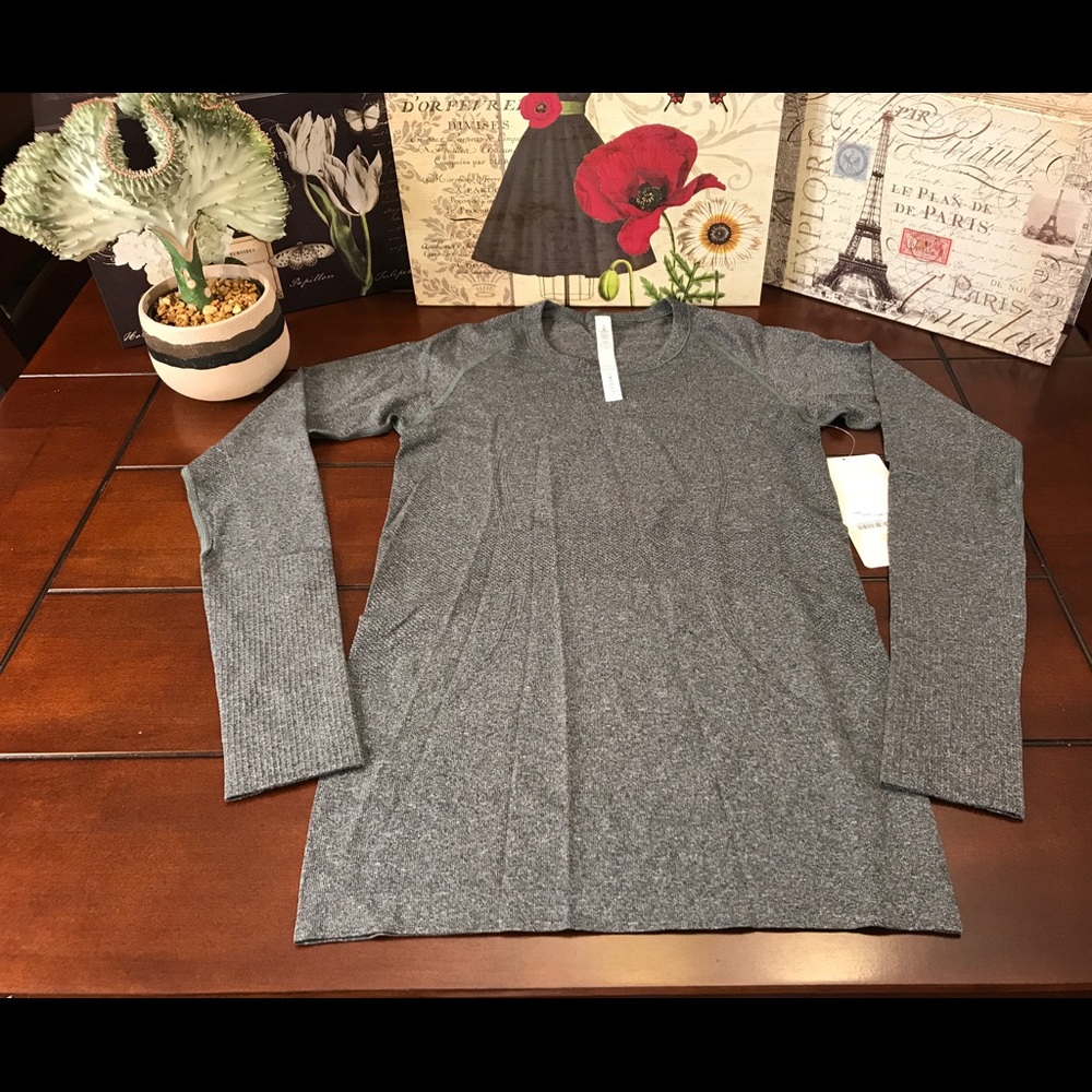 Lululemon Swiftly Long Sleeve-Heathered Black, 8 - Picture 2 of 7