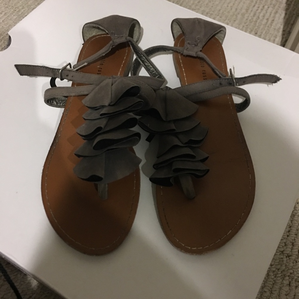 Charlotte Russe grey sandals size 7. Cute ruffles