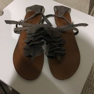 Charlotte Russe grey sandals size 7. Cute ruffles