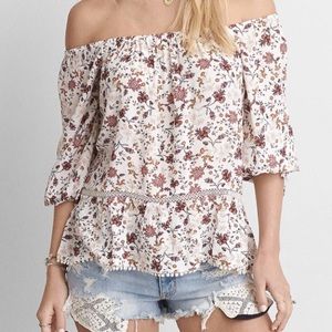 AE floral off the shoulder top