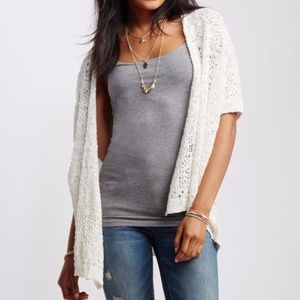Aeropostale Marled Open-Knit Kimono Cardigan