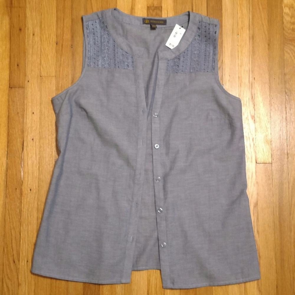 NWT Light Denim Button Up Vest