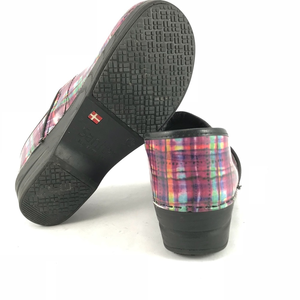 Sanita purple plaid woman’s clogs.  Size 40 - Picture 6 of 7