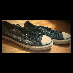 Converse All Stars Black & Silver Sequins