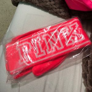 Pink headband and gloves