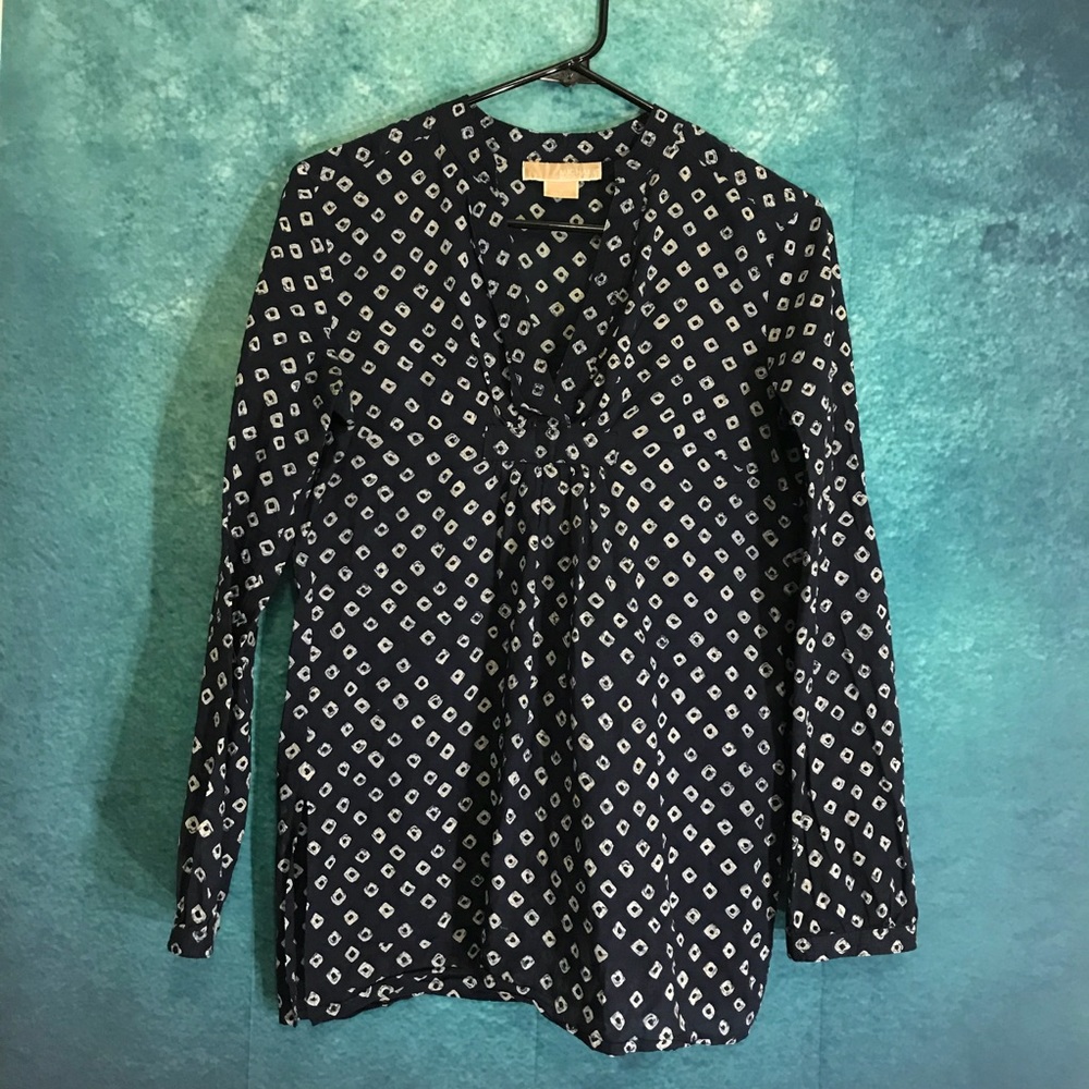 Michael kors women shirt blue polka dots size xs - Picture 1 of 6